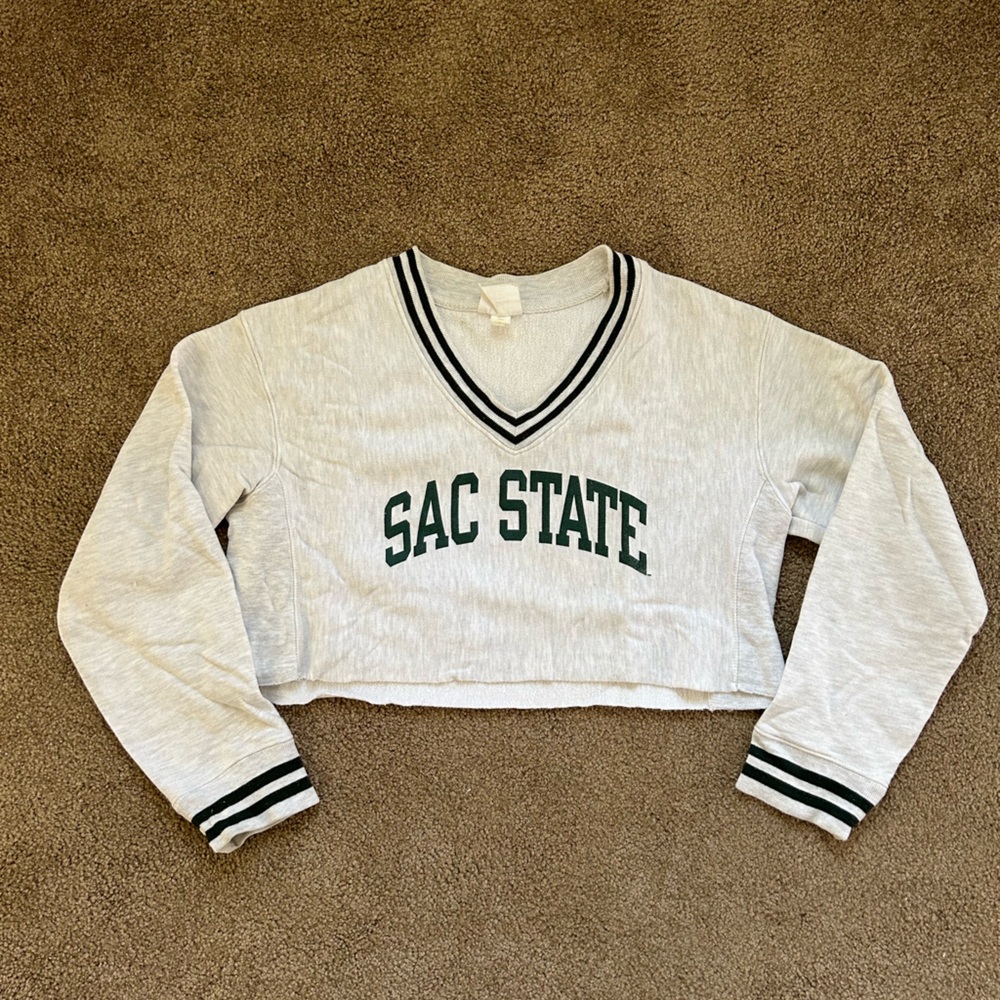 Champion Sacramento State Cropped Crew Neck Sweater